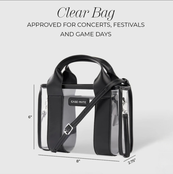 Case-Mate Stadium Tote Bag in Midnight Black & Clear BNIB - Picture 1 of 11